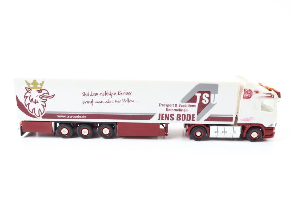 Herpa H0 LKW Scania Kühlkoffer-Sattelzug TSU Jens Bode mit dem richtigen Partner