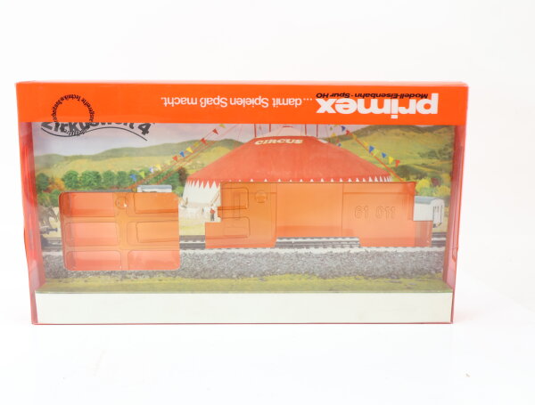 Primex H0 4589 Leerkarton OVP für Güterwagen-Set Zirkuswelt 4 "Sarrasani"