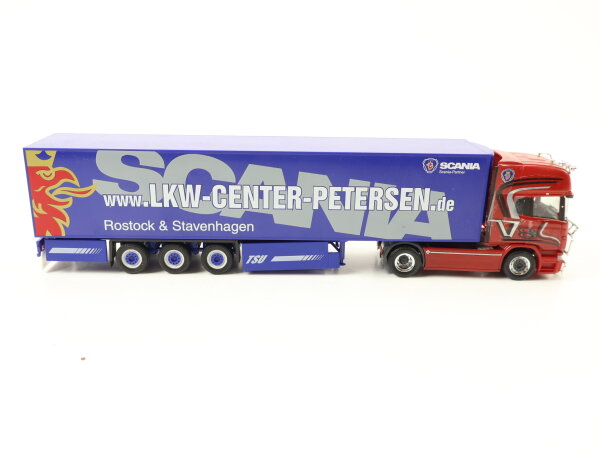 Herpa H0 LKW Scania V8 Kühlkoffer-Sattelzug TSU Jens Bode Petersen Rostock 1:87