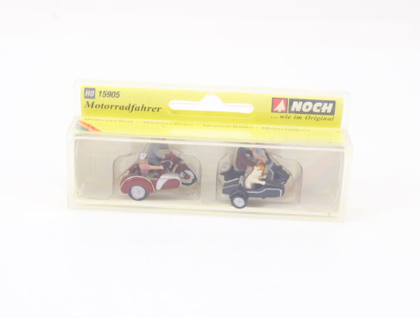 Noch H0 15905 Figuren Motorradfahrer mit Beiwagenmotorrädern 1:87 OVP