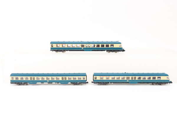 Fleischmann N 7434 7436 Dieseltriebzug 3-tlg. ozeanblau-beige BR 614 / 914 DB