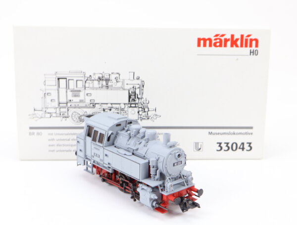 Märklin H0 33043 Dampflok "Museumslok" grau BR 80 030 DR / Delta Digital NEM