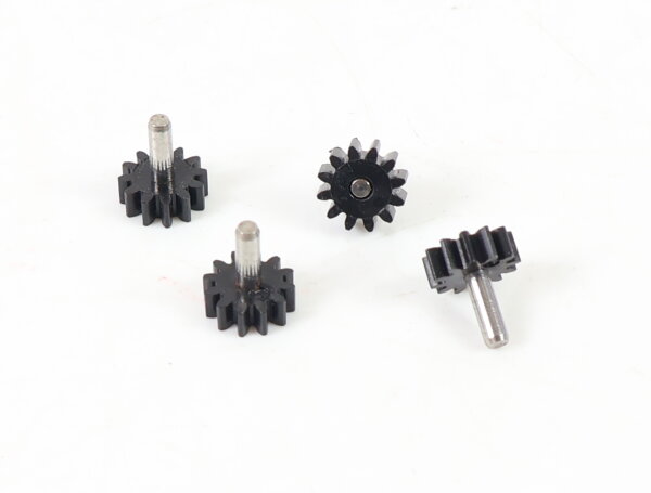 E1641 Fleischmann H0 527171 Ersatzteil 4x Zahnrad Z=12 M 0,4mm + Achse L=6,4mm