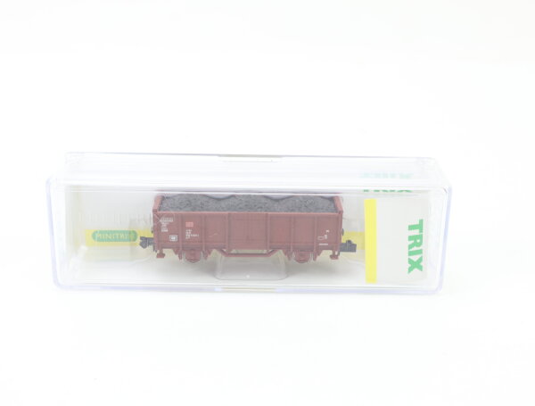 Minitrix N 15296 Güterwagen Hochbordwagen mit Kohleladung  5831-1 DB / NEM OVP